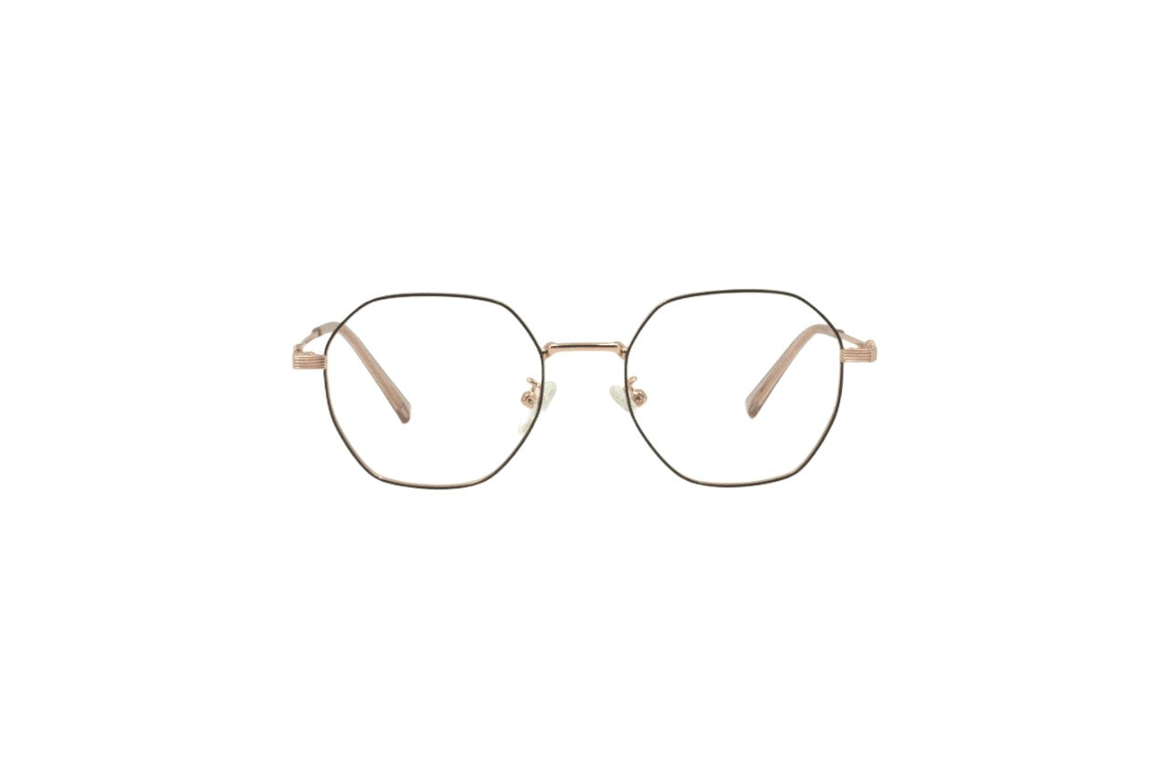 Tom Eye Metal Round Pink Black Eyeglasses