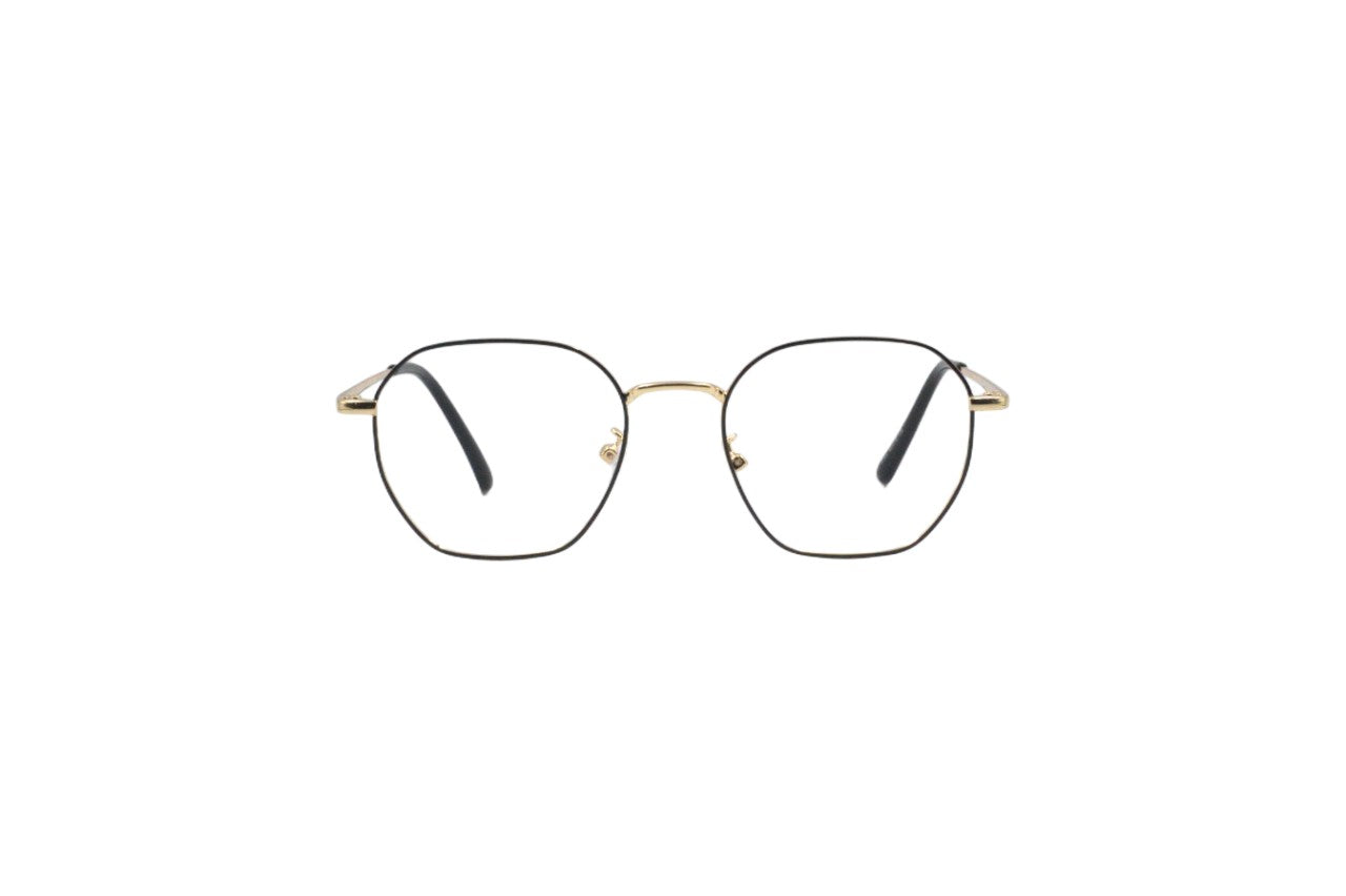 Tom Eye Metal Round Gold Black Eyeglasses