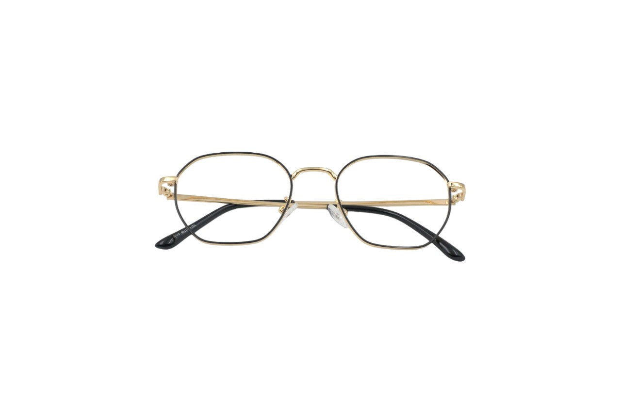 Tom Eye Metal Round Gold Black Eyeglasses