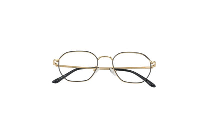 Tom Eye Metal Round Gold Black Eyeglasses