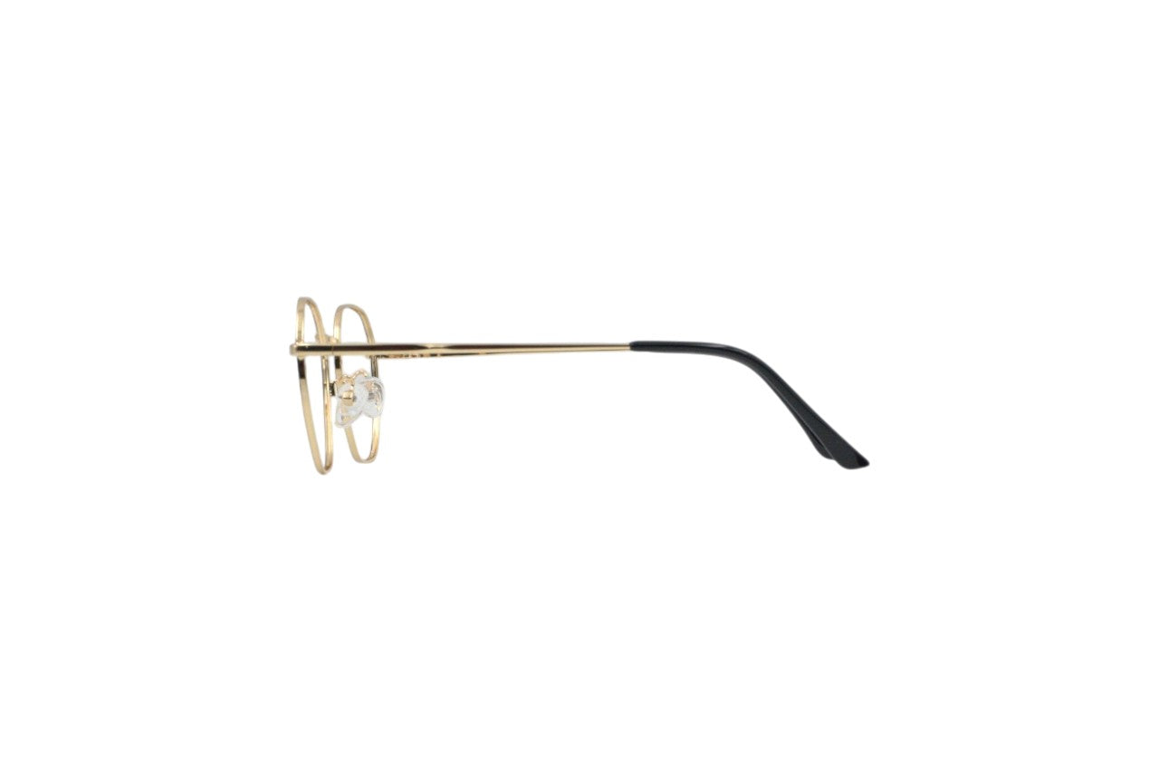 Tom Eye Metal Round Gold Black Eyeglasses
